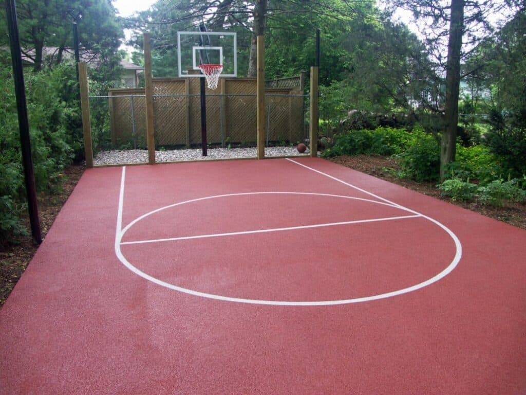 Outdoor basketball court surfacing