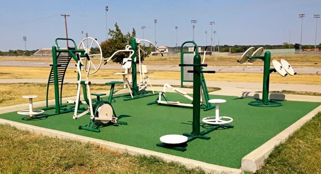 Outdoor park safety surfacing